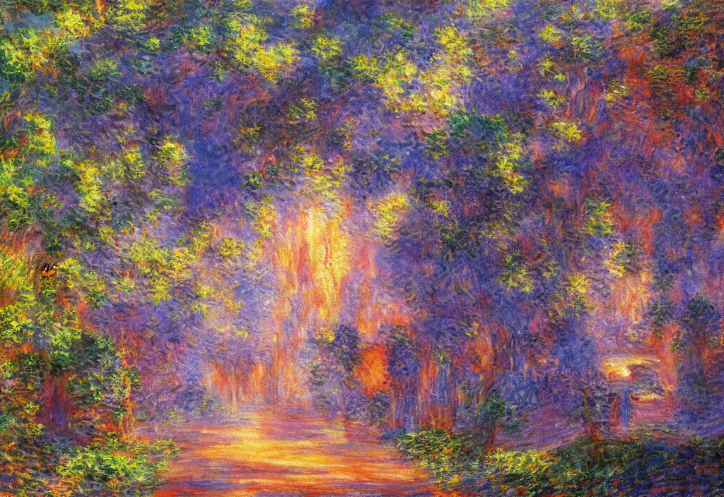 Prompt: very anime scenery, very anime in impressionist style, trending artwork, anime painter studio, by claude monet