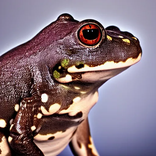 Image similar to a portrait photo of frog dog, award winning photography, 5 0 mm