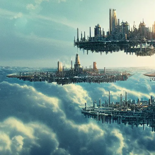 Image similar to epic floating city in the sky, highly detailed digital illustration, hyper realistic, ambient grunge, magical, mesmerizing, 4k, HD, intricate