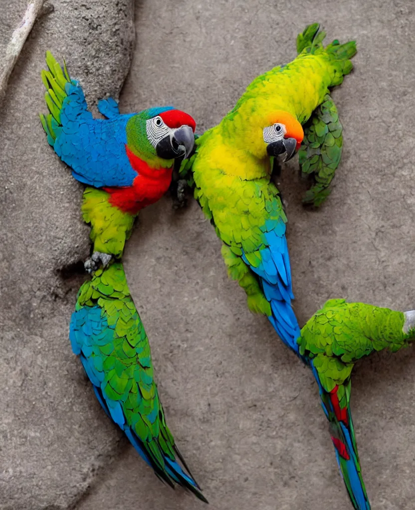 Image similar to polandrock parrot answering a cellphone