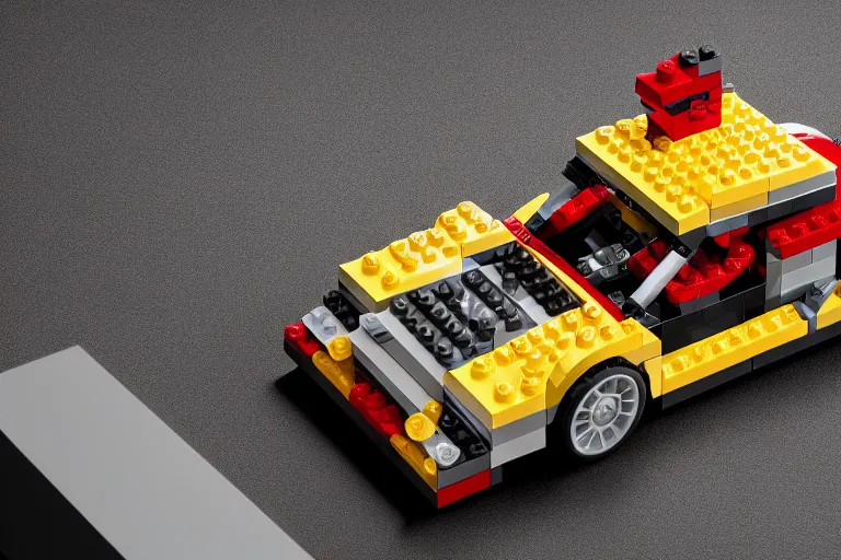 Image similar to Porsche made out of Lego, designed by Apple, octane render, studio light, 35mm,