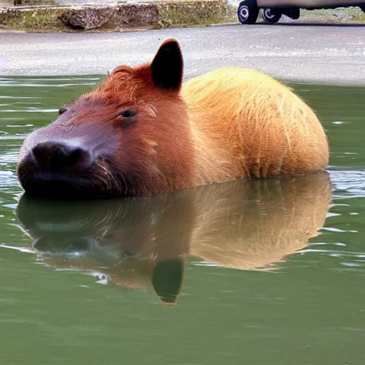 Prompt: Capybara driving a lamborghini