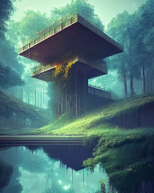 Prompt: reclaimed by nature by beeple, wallpaper, highly detailed, trending on artstation.