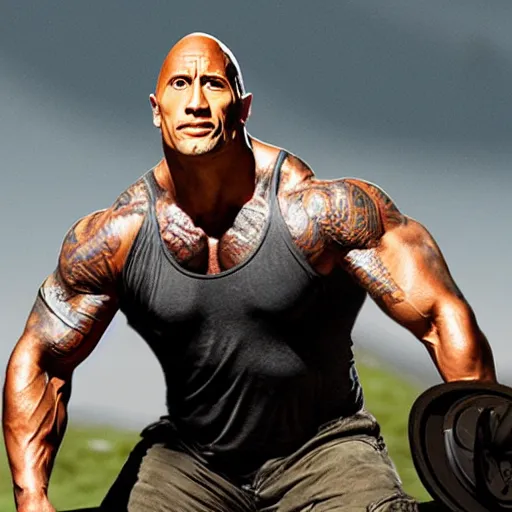 Prompt: Dwayne Johnson as The American Rock