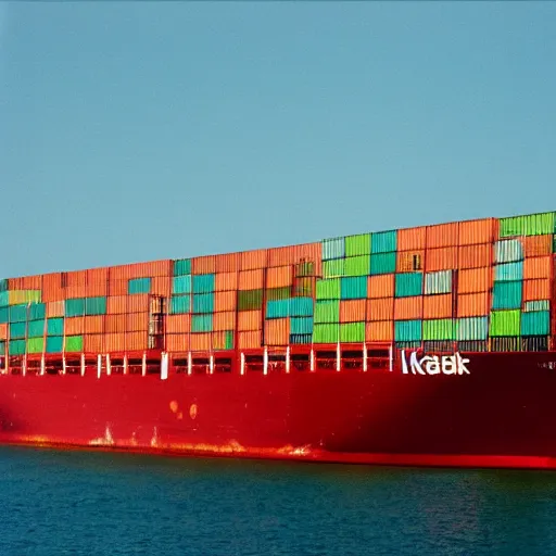 Image similar to maersk container ship, kodak ektachrome,