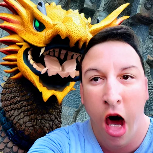 Image similar to dragon selfie