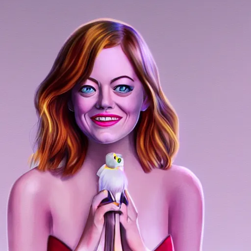 Image similar to full body portrait of Emma Stone as a Disney princess, professional studio lightening, volumetric lightening, photorealism