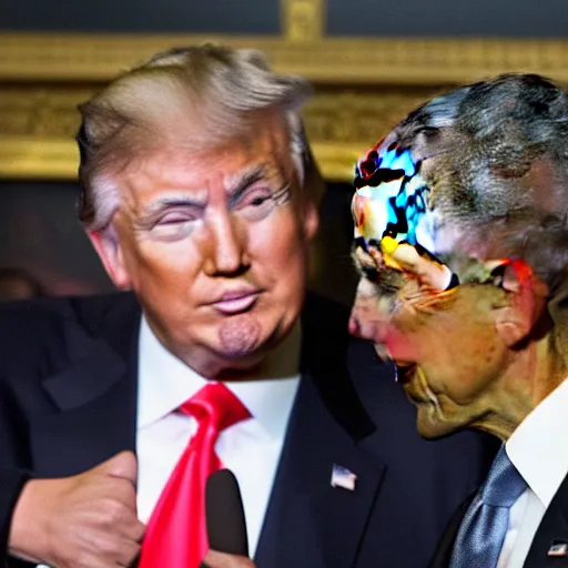 Image similar to barack obama and donald trump shaking hands at a party in the white house, photo