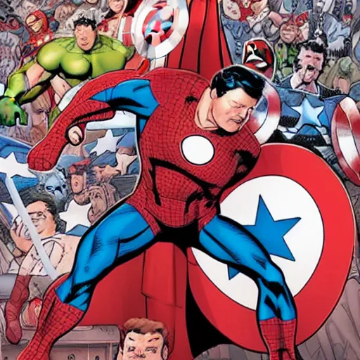Prompt: Matteo Renzi Marvel comic book cover