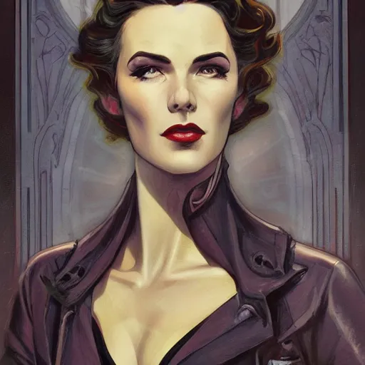 Prompt: a streamline moderne, ( art nouveau ), ( ( dieselpunk ) ) portrait in the style of charlie bowater, and in the style of donato giancola, and in the style of charles dulac. intelligent face. symmetry, ultrasharp focus, dramatic lighting, semirealism, intricate symmetrical ultrafine background detail.