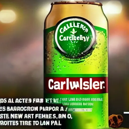 Image similar to advertisement of new Carlsberg beer with poop flavour