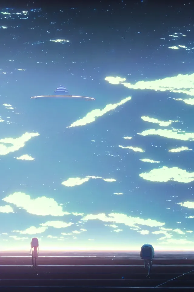 Image similar to a spacecraft moving towards earth by moebius and makoto shinkai, cinematic composition, wide shot