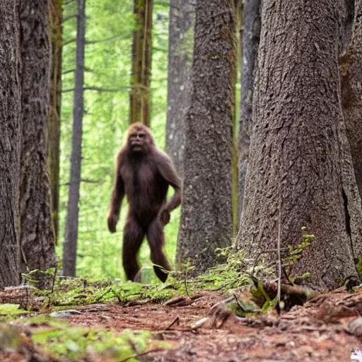 Image similar to National Geographic photo of Sasquatch in the forest