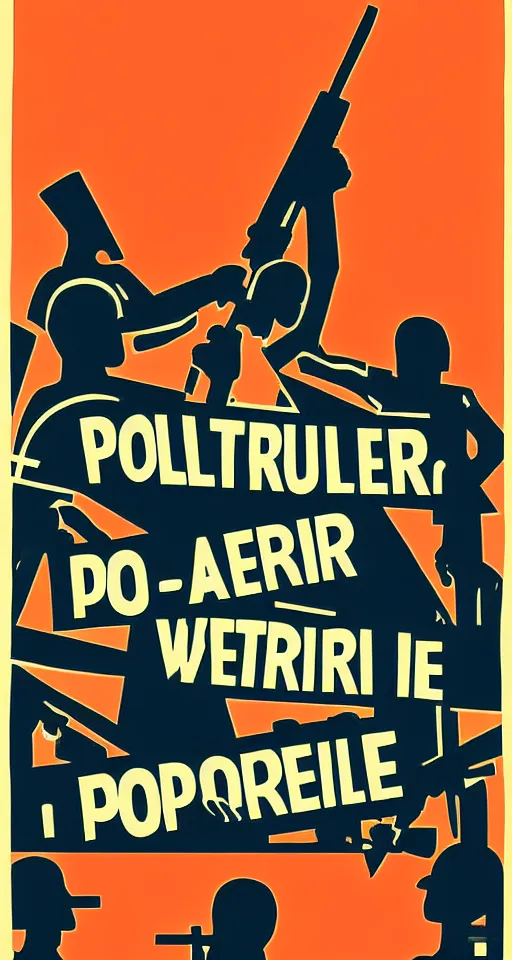 Image similar to an atelier populaire anti - war poster, by atelier populaire, may 6 8, screenprint, hand drawn type, bold simple shapes, single flat colour, ripped, vector art, sharp focus, highly detailed, cinematic lighting, 8 k, hd