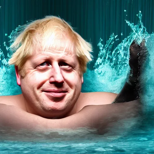 Prompt: boris johnson stuck in a bath tub full of beans