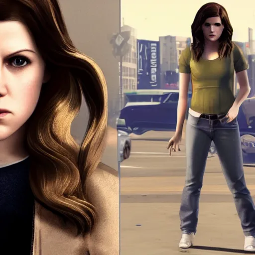 Prompt: anna kendrick gta v character poster