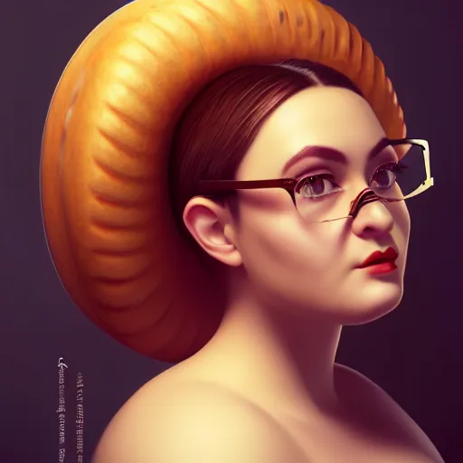 Prompt: portrait of a heavy stocky stocky petite gorgeous beautiful beautiful woman, with a bundt bundt pan round face, (((greek))) romanian, glasses glasses, wide shot, digital art, top, detailed , 8k, trending on artstation