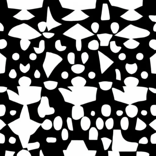 Image similar to black and white random geomteric shapes, minimalistic, black background