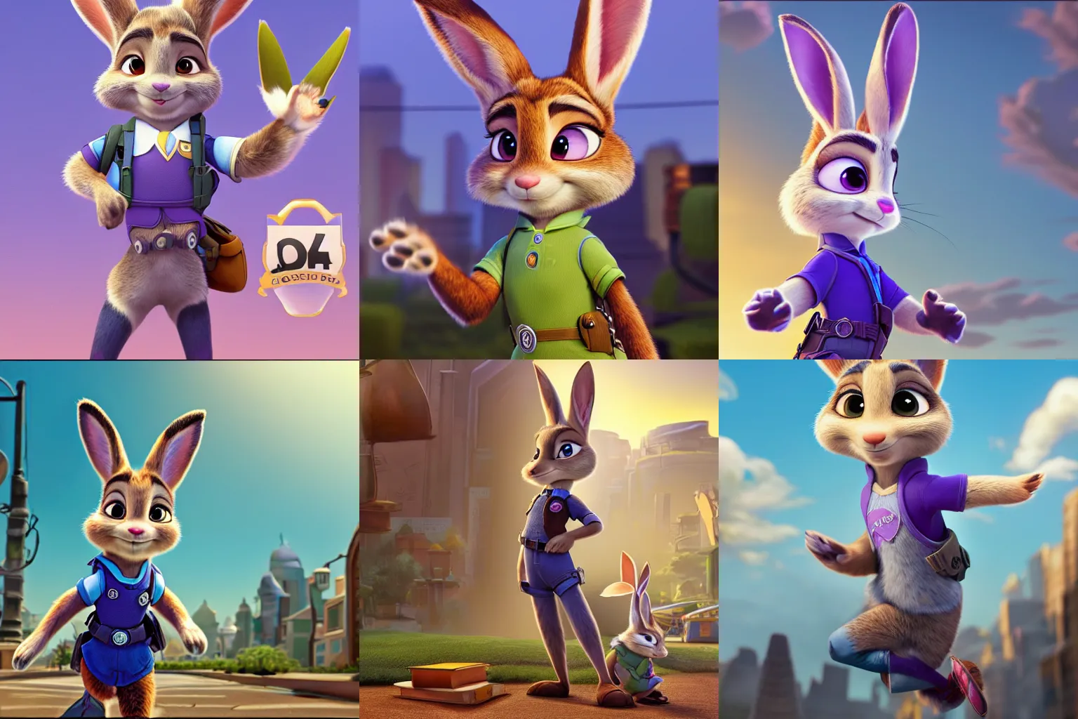 Prompt: judy hopps from zootopia in classicism art style, 4 k, cinematic, disney