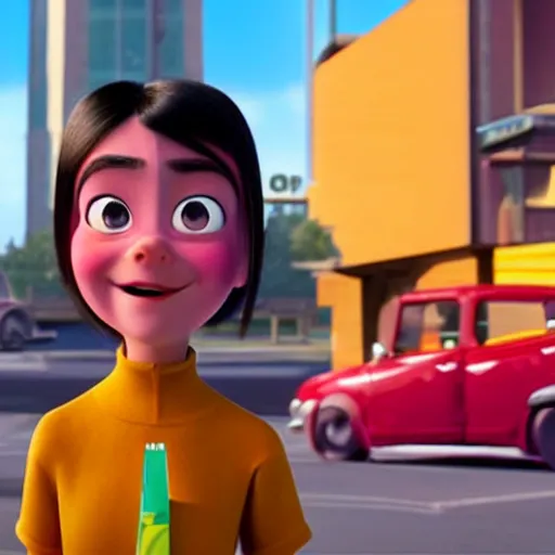 Image similar to violet parr goes to mcdonald in her world in incredibles 2