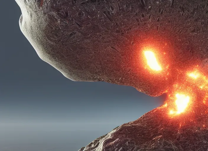 Prompt: a tsunami being hit by a meteorite. Rendered in octane. Scanline. Realflow. Houdini.