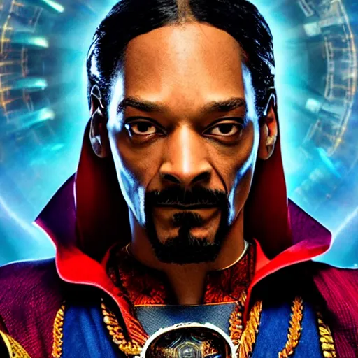 Image similar to snoop dogg as doctor strange, marvel cinematic universe, mcu, 8 k, raw, unedited, symmetrical balance, in - frame,