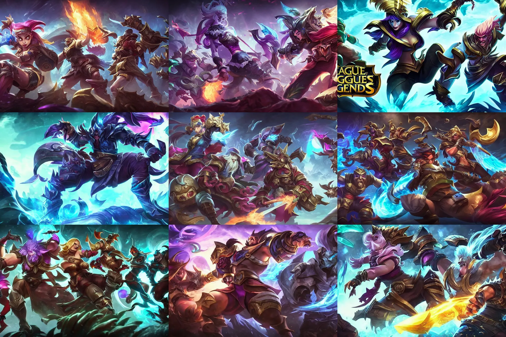 Prompt: league of legends new character splash art