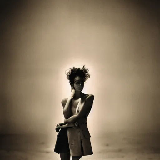 Image similar to beautiful photograph of a model taken by Peter Lindbergh