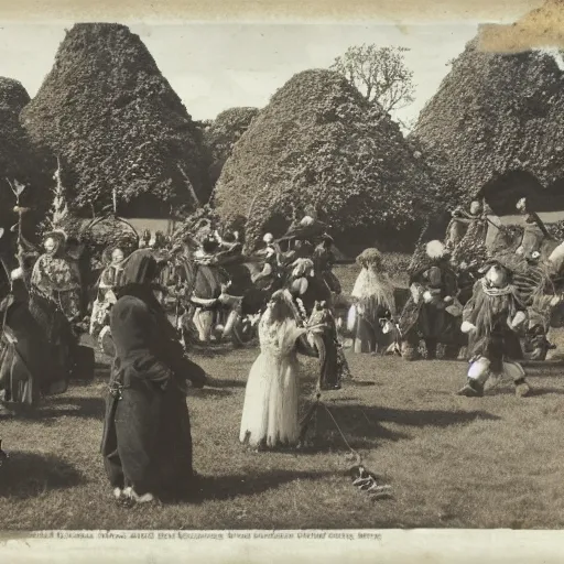 a beatiful dwarven festival in 1917 in a fertile green | Stable ...