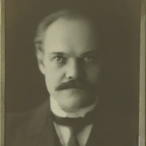 Image similar to headshot edwardian photograph of kelsey grammer wearing a schoolgirl outfit, 1 9 2 0 s, sinister, evil, realistic face, 1 9 1 0 s, grainy, victorian, soft blur