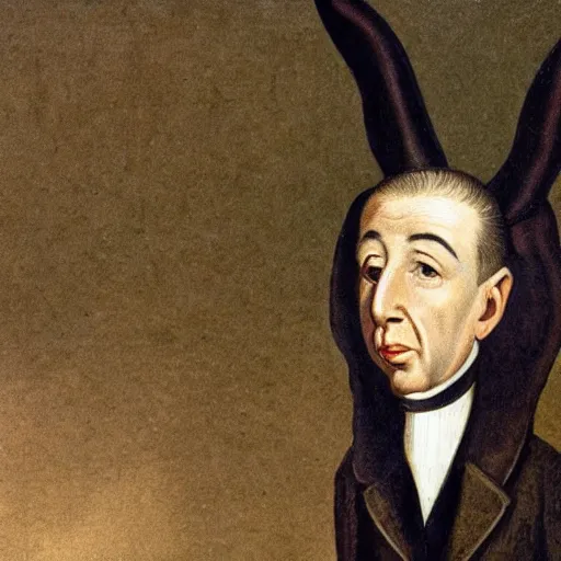 Image similar to A caricature of a man with big ears