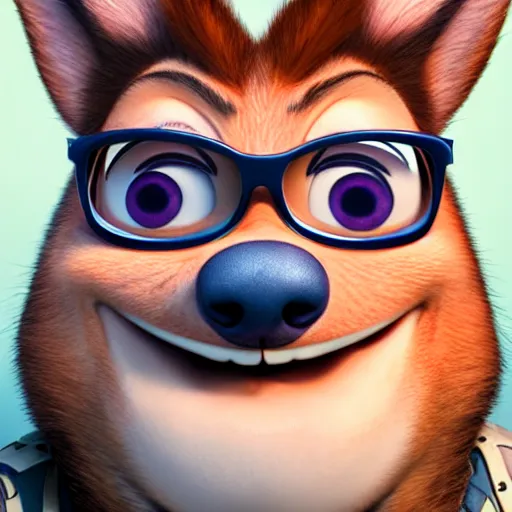 Prompt: portrait of a nerd guy happily announce new video, Pixar's Up character, 3D render,youtube thumbnail,flat background,high resolution, high quality, detailed, zootopia, cgsociety,artstation, deviantart