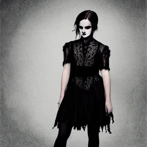 Prompt: Goth Emma Watson