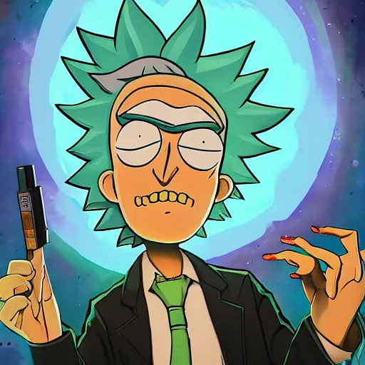 Image similar to painting of rick sanchez, rick and morty, photoshop filter cutout vector, art gta 5 cover artstation by jesper ejsing, by rhads, makoto shinkai and lois van baarle, ilya kuvshinov, ossdraws, borderlands and by feng zhu and loish and laurie greasley, victo ngai, andreas rocha, john harris