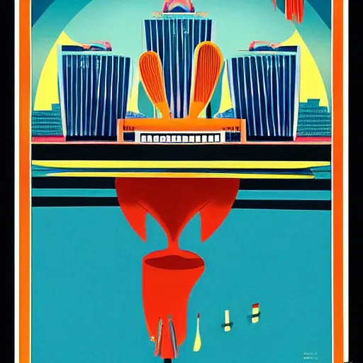 Image similar to Art deco tourism poster for Singapore