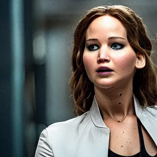 Prompt: Promo photo of Jennifer Lawrence as Jane Wick in 2029 spinoff of John Wick