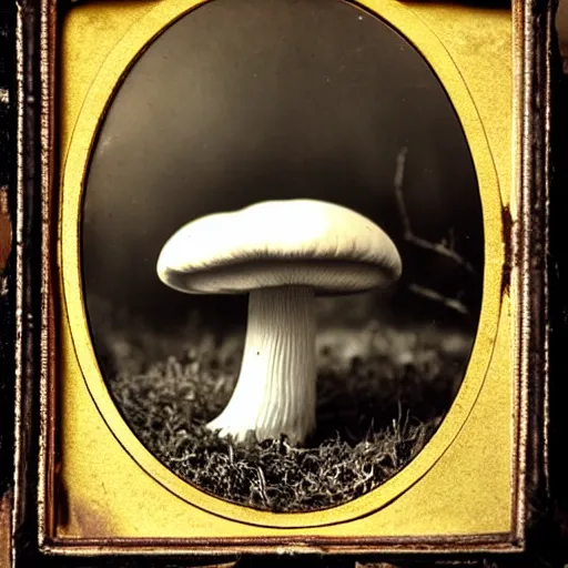 Image similar to Victorian Photograph of a mushroom outside