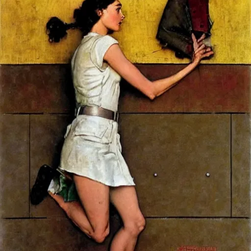 Image similar to gal gadot painted by norman rockwell