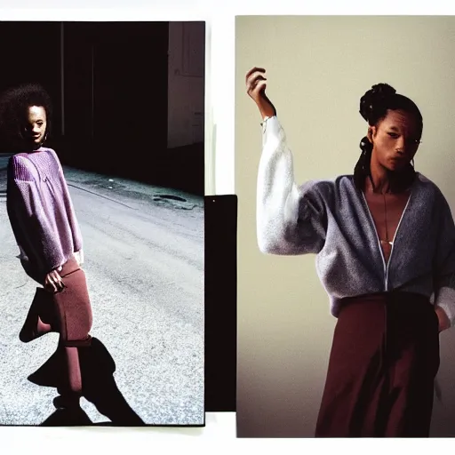 Image similar to realistic photoshooting for a new ssense!!! lookbook, color film photography, photo of a woman, photo in style of tyler mitchell, 3 5 mm, featured on vogue