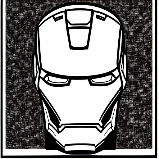 Prompt: a head of Iron Man, vector art
