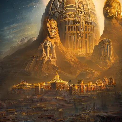 Prompt: the golden city of the gods by killian eng
