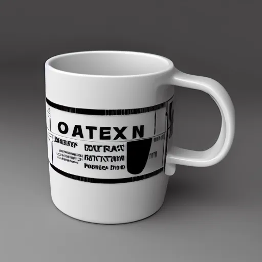 Prompt: a mug on an office desk, iso 300, pentax, photorealism, octane render