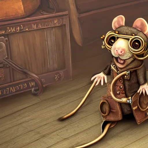 Image similar to a rat with steampunk googles, from NCSOFT