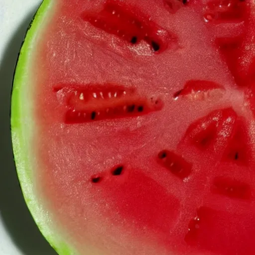 Image similar to a close up of a slice of red water melon with the face of mel gibson