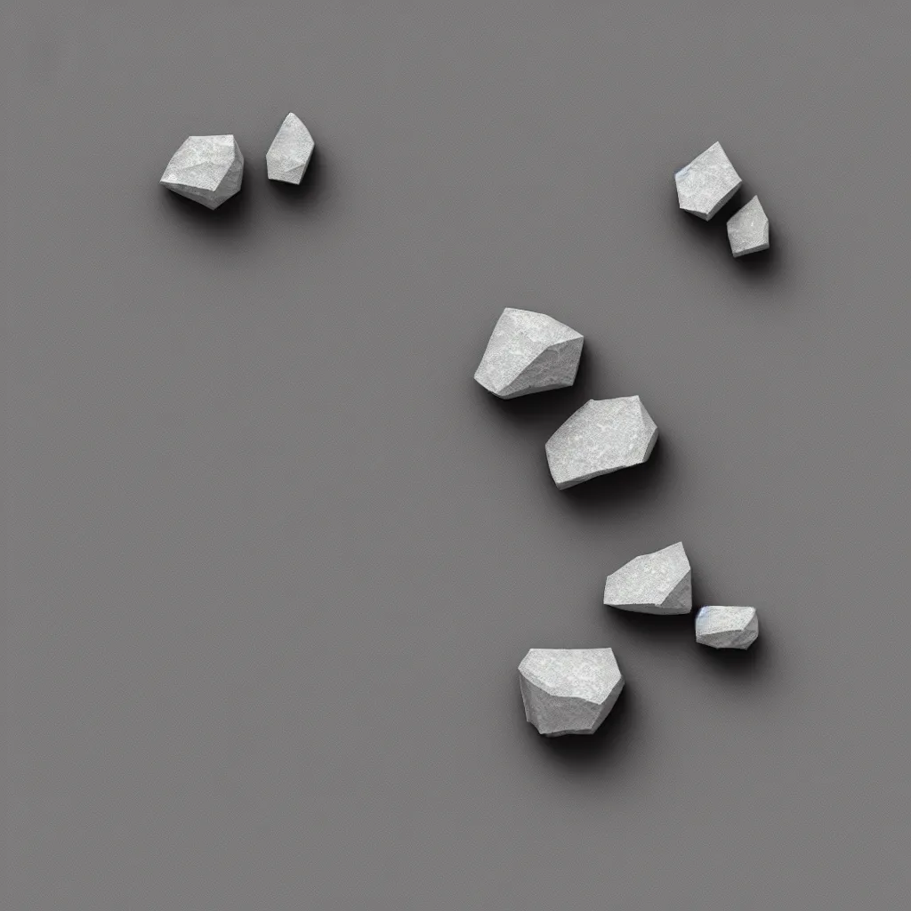 Prompt: 2 d render of a single rock, halite, flat design, modern, grainy