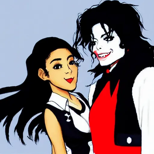 Prompt: Michael Jackson and his touhou waifu