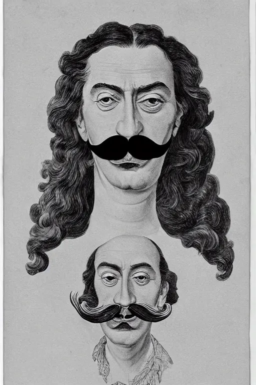 Image similar to salvadore dali mustache, by maria sibylla merian