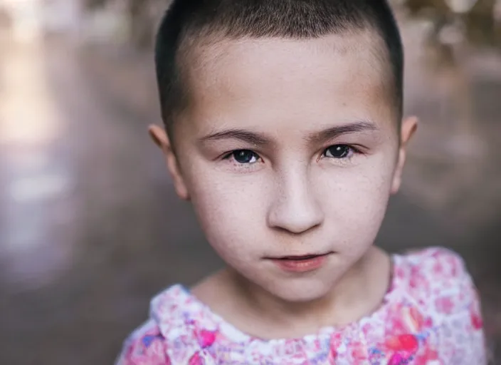 Image similar to professional fine details photo portrait of kid from kazan, tatarstan kid in the postsoviet suburbia, tatar, iphone detailed photo, instagram, beautiful eyes