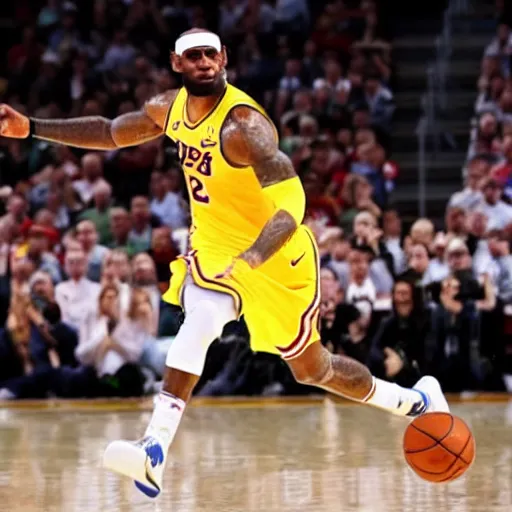 Image similar to Winning ESPN sports photo of year - Lebron James dribbling ball off foot MARK J REBILAS/USA TODAY SPORTS