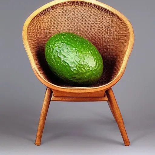 Image similar to an avocado as an arm chair